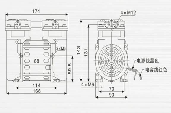 JP-40H包裝機(jī)耐腐蝕泵外觀尺寸圖